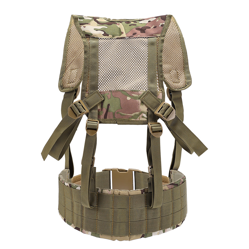 SINAIRSOFT Tactical Waist Belt MOLLE  Harness Shoulder Battle Belt Chest Rig