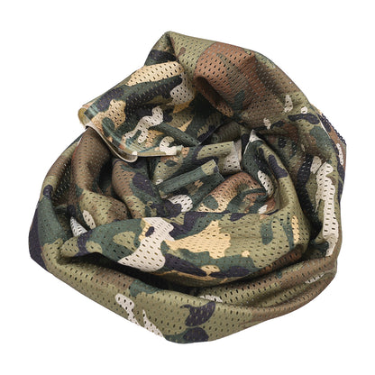 SINAIRSOFT Tactical Camo Mesh Wrap Hood Neck Scarf Sniper Face Veil Mask