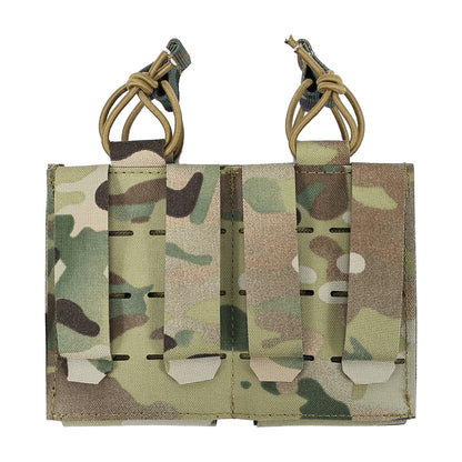 SINAIRSOFT Tactical Rifle Double 5.56 Magazine Pouch MOLLE Mag Cartridge Laser Cut Holder
