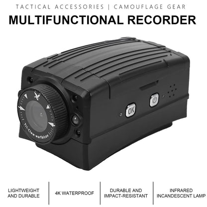 SINAIRSOFT Tactical Helmet Recorder II - 4K 30FPS Action Camera with Night Vision & MOLLE Mount for Airsoft, Hunting, Law Enforcement