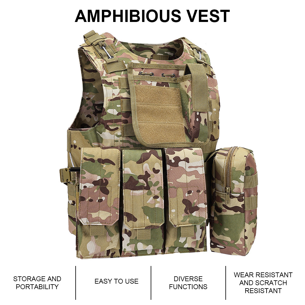 SINAIRSOFT Tactical Vest Molle Combat Assault Plate Carrier for Paintball