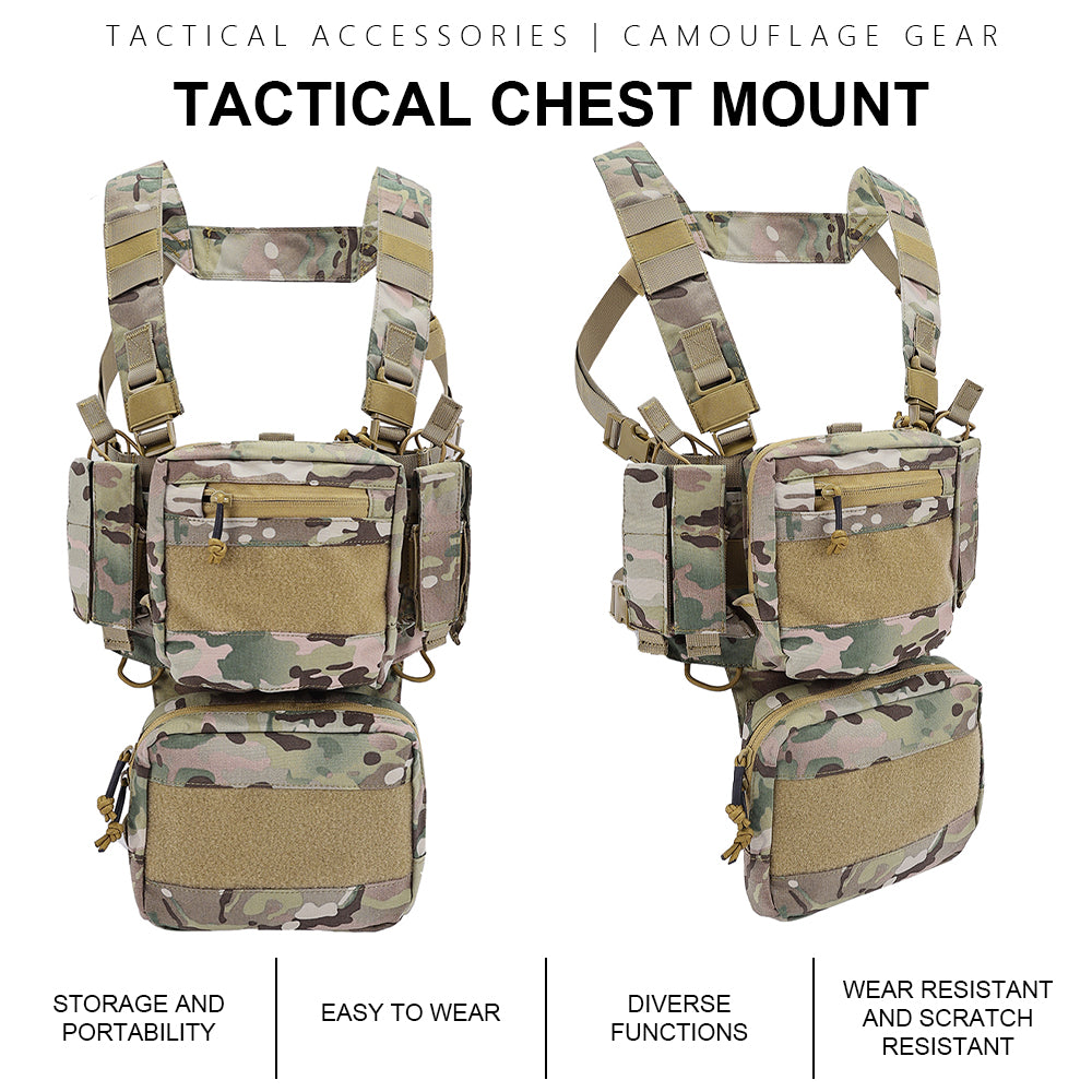 SINAIRSOFT Tactical Chest Rig Combat Vest MOLLE Carrier w/ Rifle Pistol Magazine Pouch