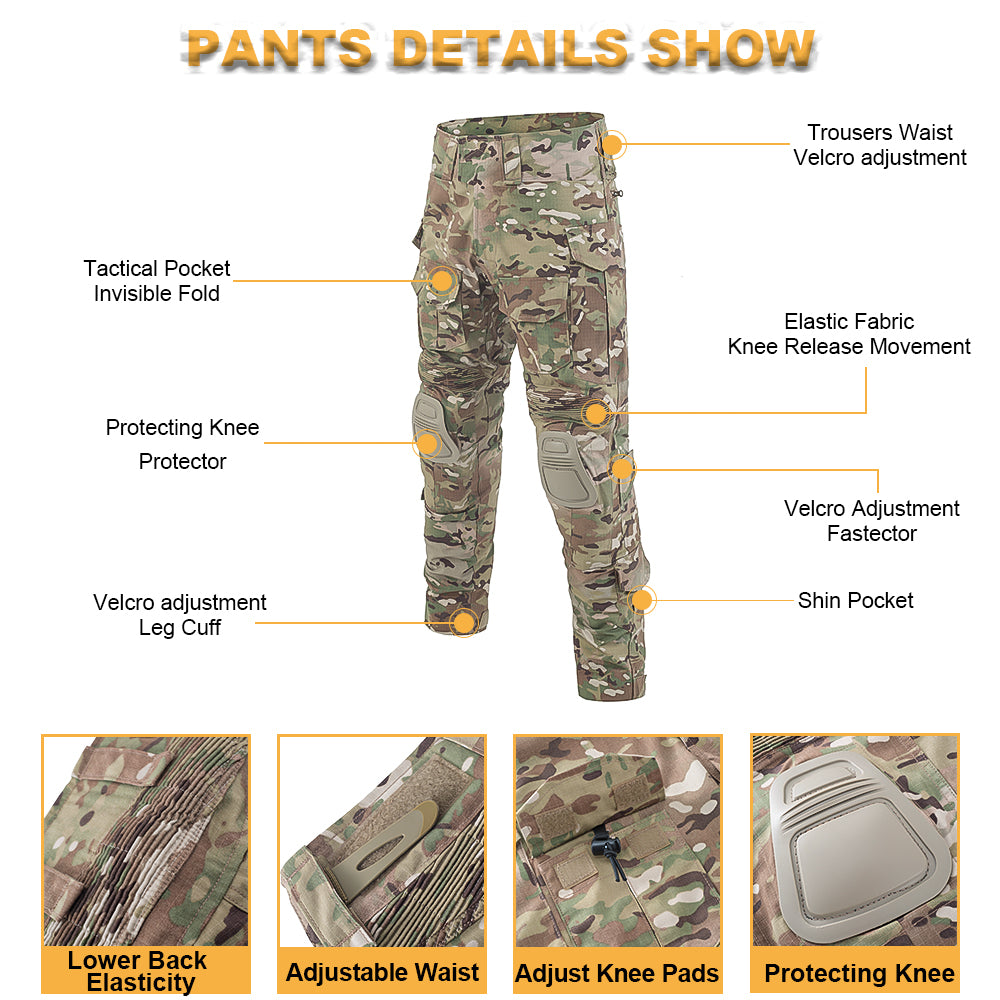 SINAIRSOFT Tactical G3 Combat Pants With Knee Pad Airsoft Trousers
