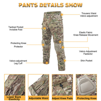 SINAIRSOFT Tactical G3 Combat Pants With Knee Pad Airsoft Trousers