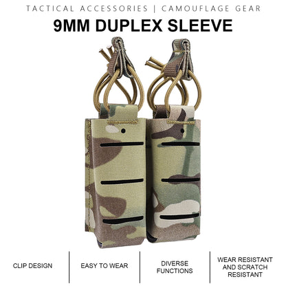 SINAIRSOFT 9mm Double Magazine Pouch Built-in MGA Support Frame Quick Release