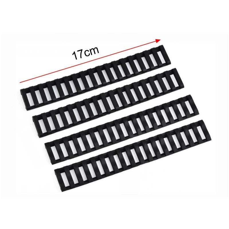 SINAIRSOFT 4 x Rifle Ladder 20mm Rail Cover 18 Rubber Slot Picatinny Heat Resistant