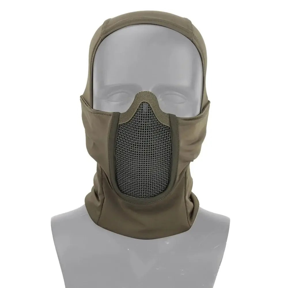 SINAIRSOFT Tactical Balaclava Steel Mesh Face Mask Camo Full Hat Neck Scarf