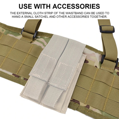SINAIRSOFT Tactical Molle Waist Padded Belt w/ Suspender Combat Hunting Belts
