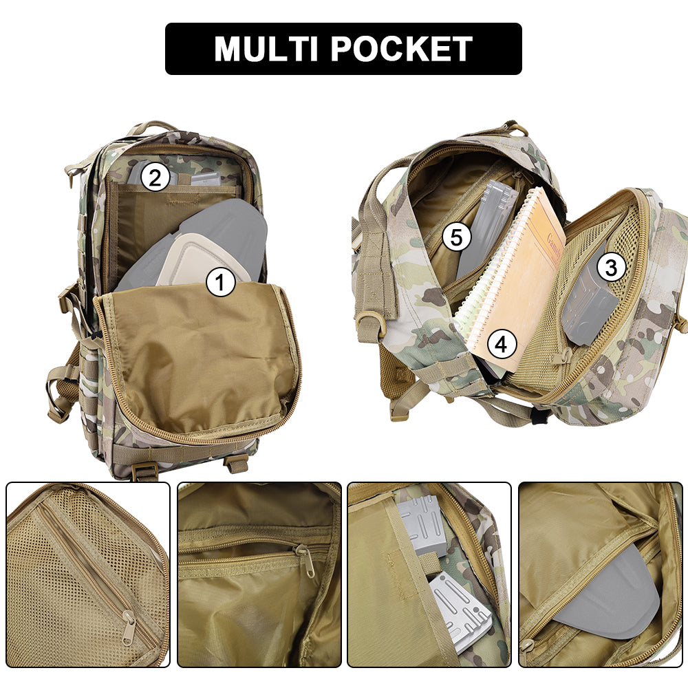 SINAIRSOFT 30L Tactical Backpack Outdoor Hiking Camping Rucksack Trekking Travel Molle Bags