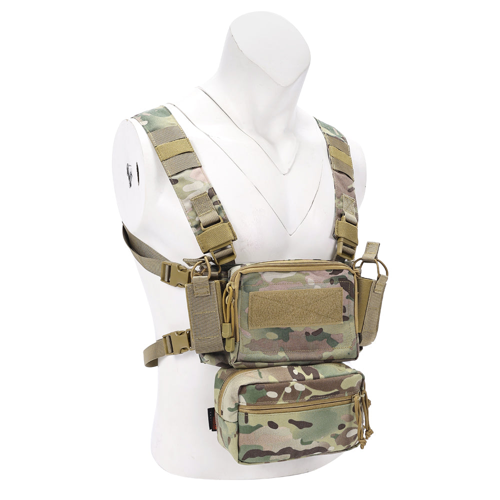 SINAIRSOFT Tactical Chest Rig Vest Modular Recon Harness Pack w/ Magazine Pouch Bag