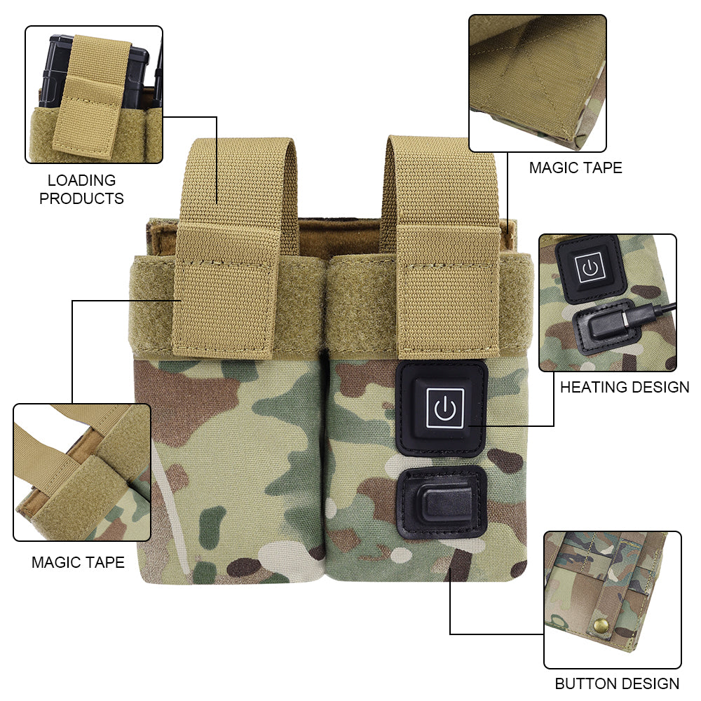 SINAIRSOFT Molle Tactical M4 Double Magazine Pouch Warmer Function Holster