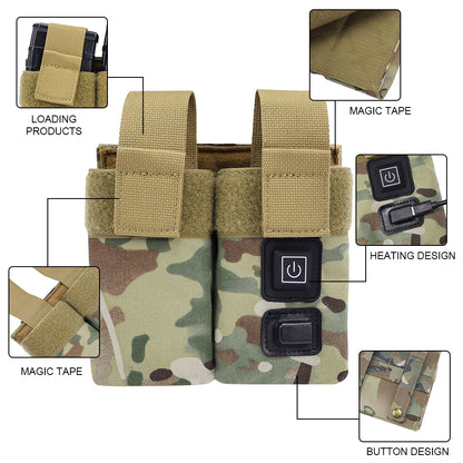SINAIRSOFT Molle Tactical M4 Double Magazine Pouch Warmer Function Holster