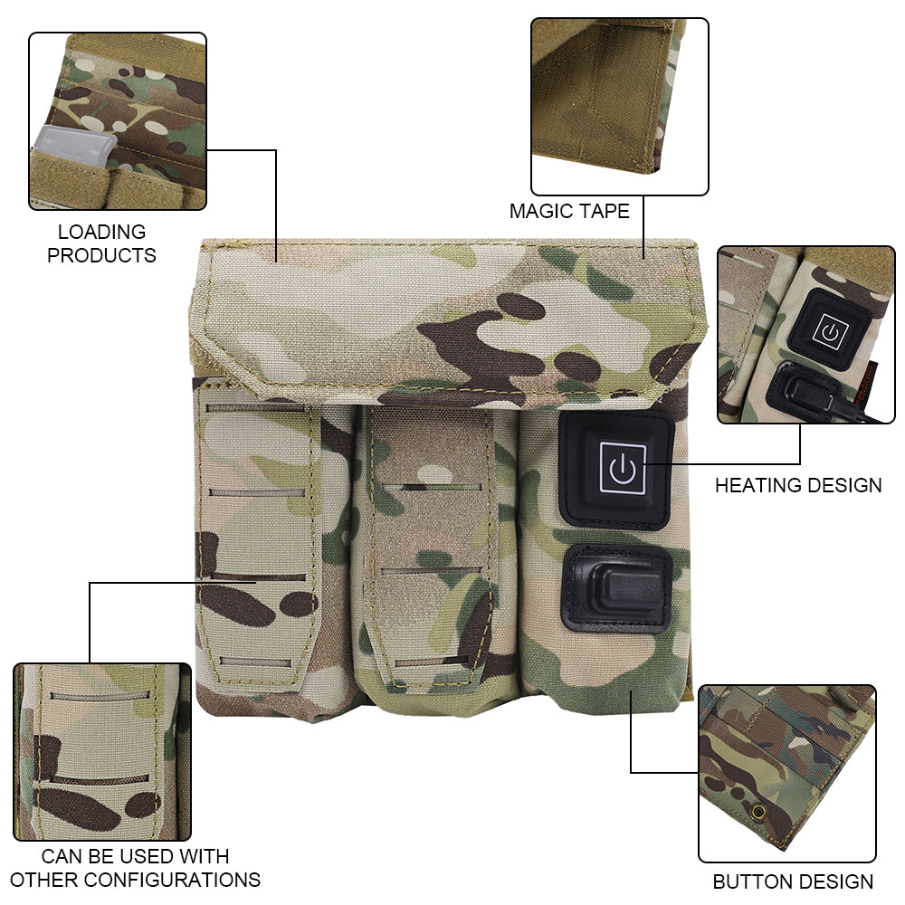 SINAIRSOFT Tactical Molle 9mm Magazine Mag Pouch Pistol USB Power Thermostat