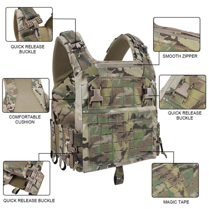 SINAIRSOFT Tactical Hunting K19 3.0 MOLLE Vest Quick Release Airsoft Combat Plate Carrier