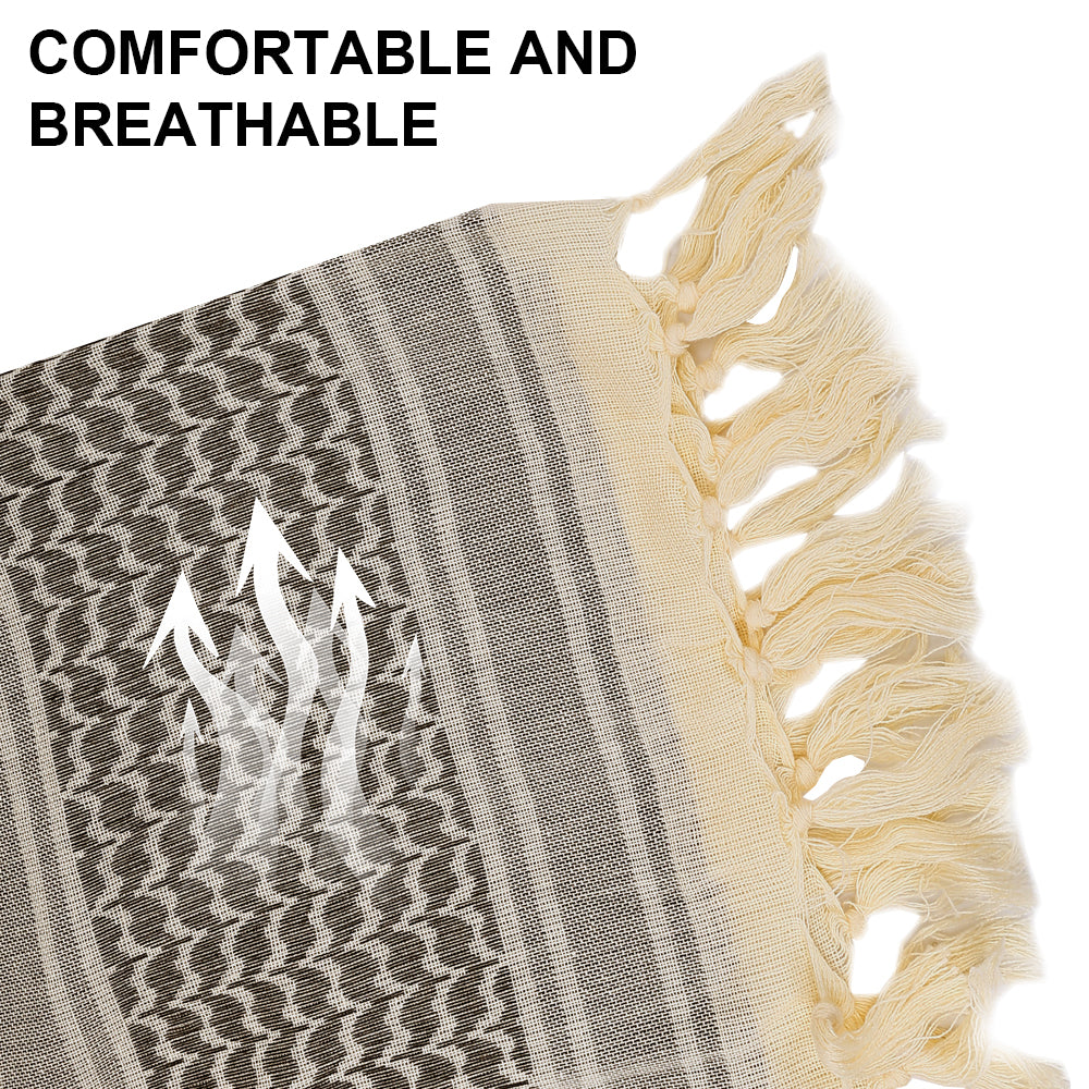 SINAIRSOFT 100% Cotton Shemagh Scarf Arab Tactical Desert Keffiyeh Head Wrap
