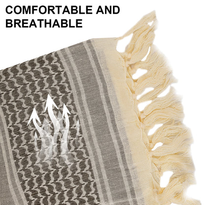 SINAIRSOFT 100% Cotton Shemagh Scarf Arab Tactical Desert Keffiyeh Head Wrap