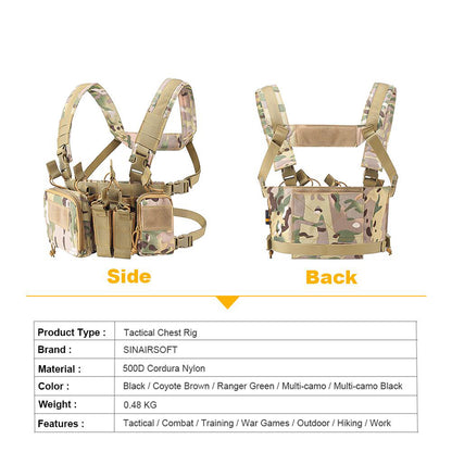 SINAIRSOFT Airsoft Tactical Chest Rig Vest Equipment Magazine Pouch