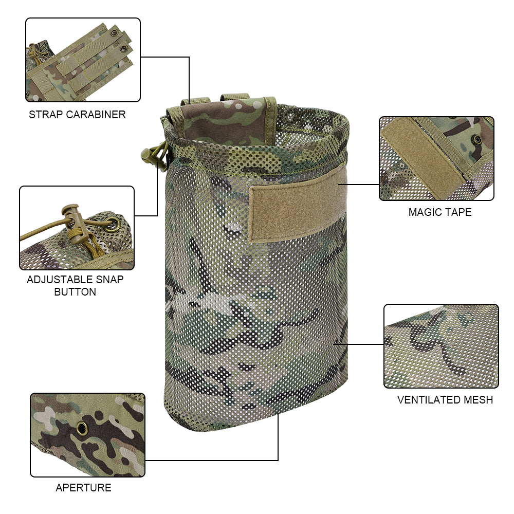 SINAIRSOFT Tactical Mesh Mag Drop Pouch Recycling MOLLE Foldable Magazine bag