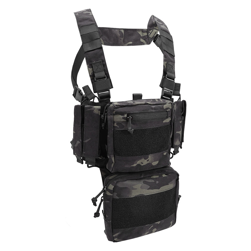 SINAIRSOFT Tactical Chest Rig Combat Vest MOLLE Carrier w/ Rifle Pistol Magazine Pouch
