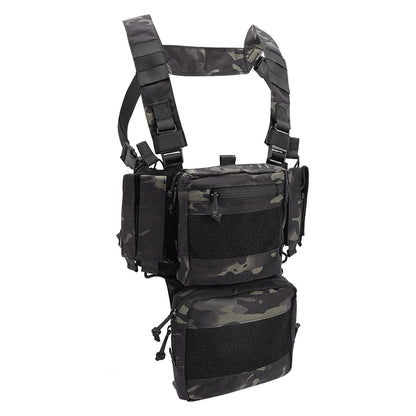 SINAIRSOFT Tactical Chest Rig Combat Vest MOLLE Carrier w/ Rifle Pistol Magazine Pouch