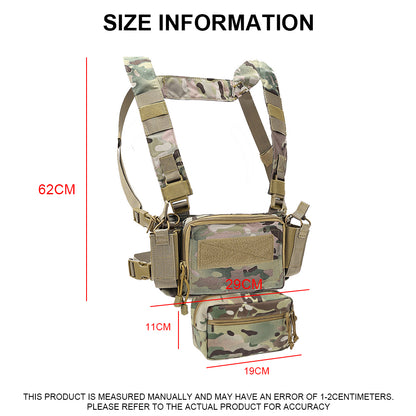 SINAIRSOFT Tactical Chest Rig Vest Modular Recon Harness Pack w/ Magazine Pouch Bag