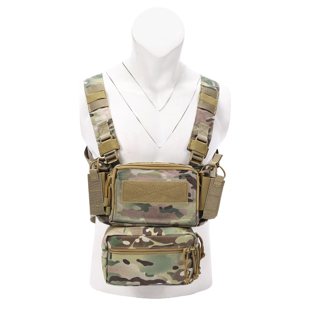 SINAIRSOFT Tactical Chest Rig Vest Modular Recon Harness Pack w/ Magazine Pouch Bag
