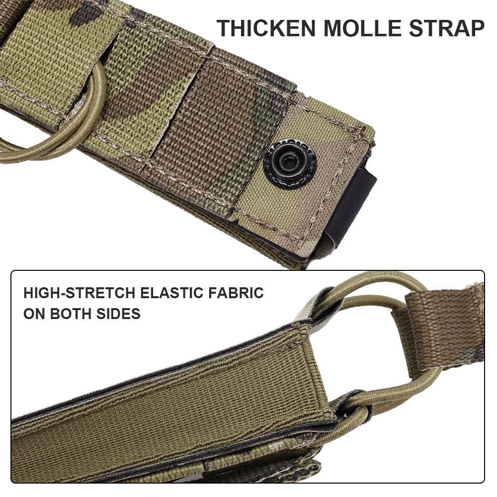 SINAIRSOFT Tactical Molle Pistol 9mm Single Magazine Pouch Flashlight