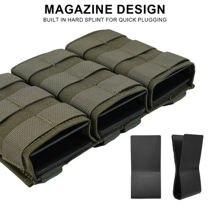 SINAIRSOFT  Tactical Triple 5.56 Magazine Pouch w/ Insert Open Top Molle Rifle Mag Holder