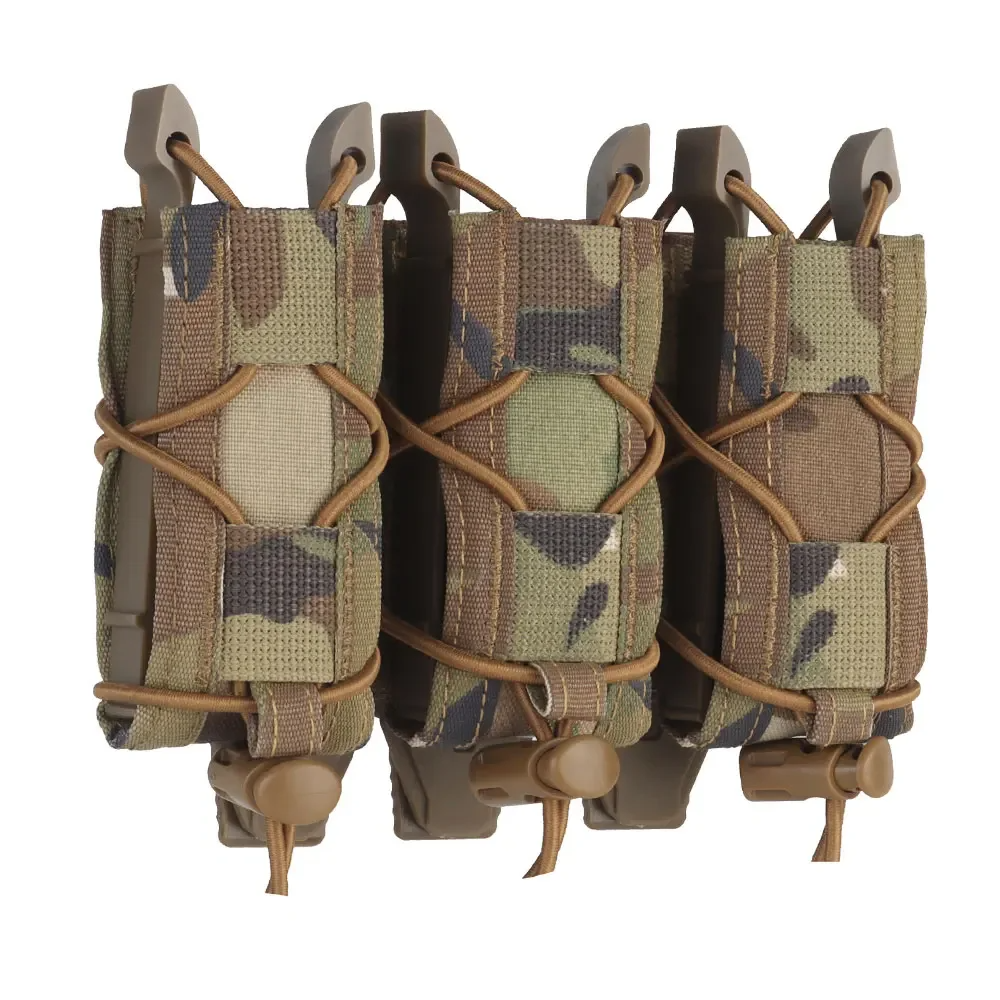 SINAIRSOFT Tactical Triple 9mm Magazine Pouch MOLLE Open Top MAG Carrier Holder Bag