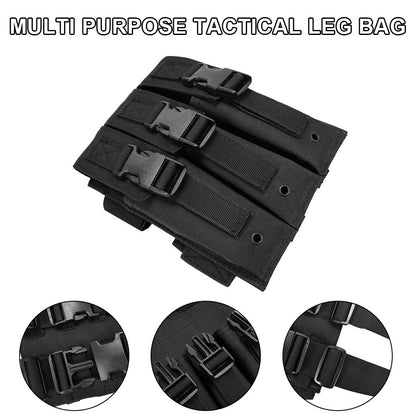 SINAIRSOFT Tactical Drop Leg Magazine Pouch Triple Mag Holder Clip Thigh Bag