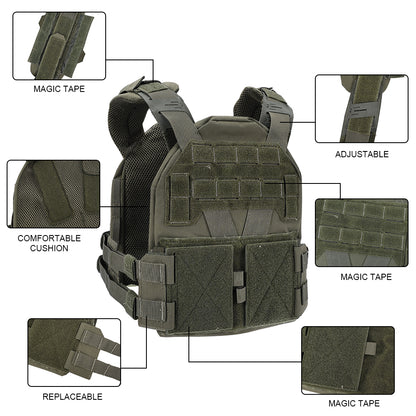 SINAIRSOFT KZ Plate Carrier Tactical Vest Quick Release Low Profile Molle Vest
