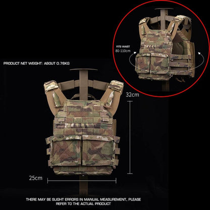 SINAIRSOFT Tactical Molle Zip-on Panel Plate Carrier Vest AVS JPC 2.0 Zip Pack Pouch Bag