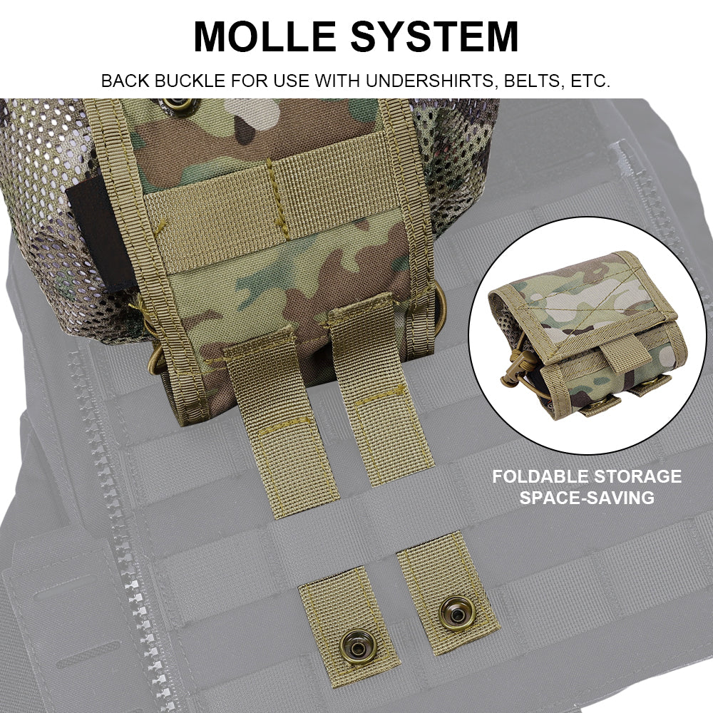 SINAIRSOFT Tactical Mesh Mag Drop Pouch Recycling MOLLE Foldable Magazine bag