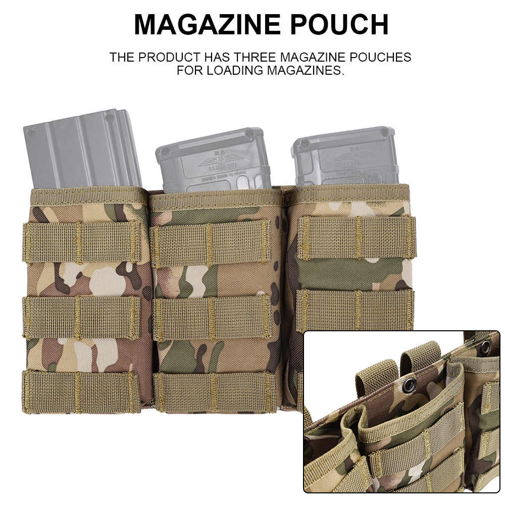 SINAIRSOFT Tactical Molle Triple Magazine Pouch 5.56 7.62 Rifle Mag Holder Airsoft