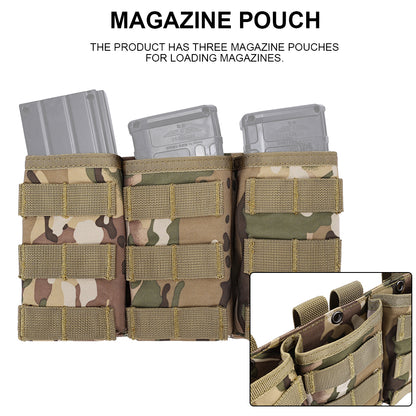 SINAIRSOFT Tactical Molle Triple Magazine Pouch 5.56 7.62 Rifle Mag Holder Airsoft