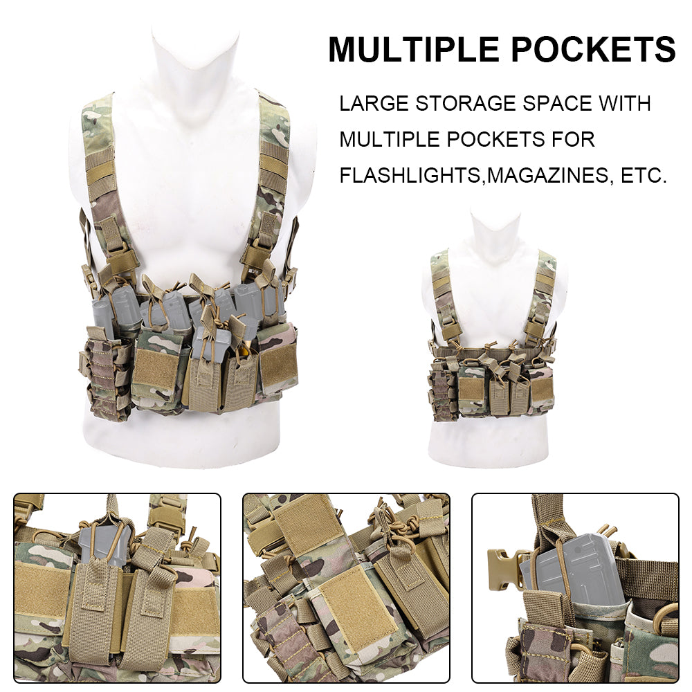 SINAIRSOFT Tactical Chest Rig Vest Harness Magazine Pouch Recon Harness