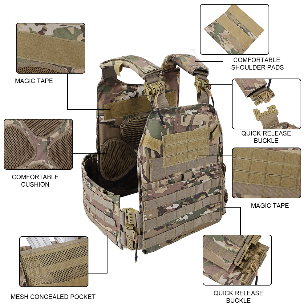 SINAIRSOFT Modular Tactical Training Combat Vest Plate Carrier Body