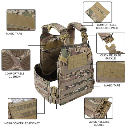 SINAIRSOFT Modular Tactical Training Combat Vest Plate Carrier Body