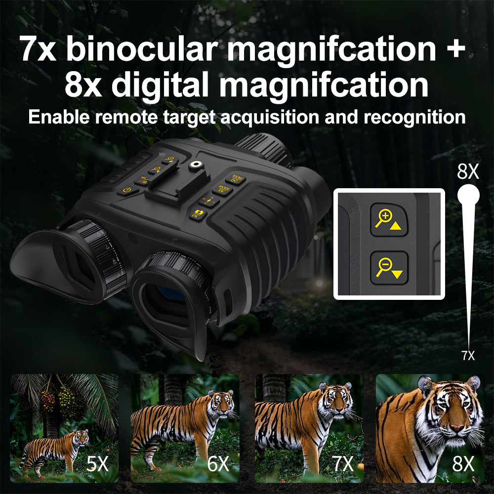 SINAIRSOFT Digital Infrared Night Vision Binoculars 4K 3D Head Mounted Goggles 8X Zoom 300M