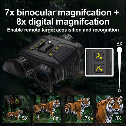 SINAIRSOFT Digital Infrared Night Vision Binoculars 4K 3D Head Mounted Goggles 8X Zoom 300M