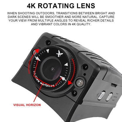 SINAIRSOFT Tactical Helmet Recorder II - 4K 30FPS Action Camera with Night Vision & MOLLE Mount for Airsoft, Hunting, Law Enforcement