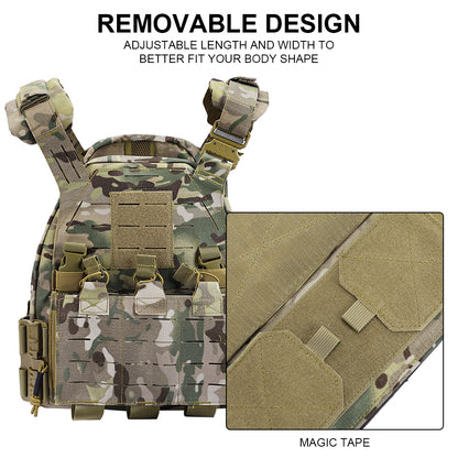 SINAIRSOFT Tactical Vest Adjustable CS Plate Carried Vest Quick Release laser cut