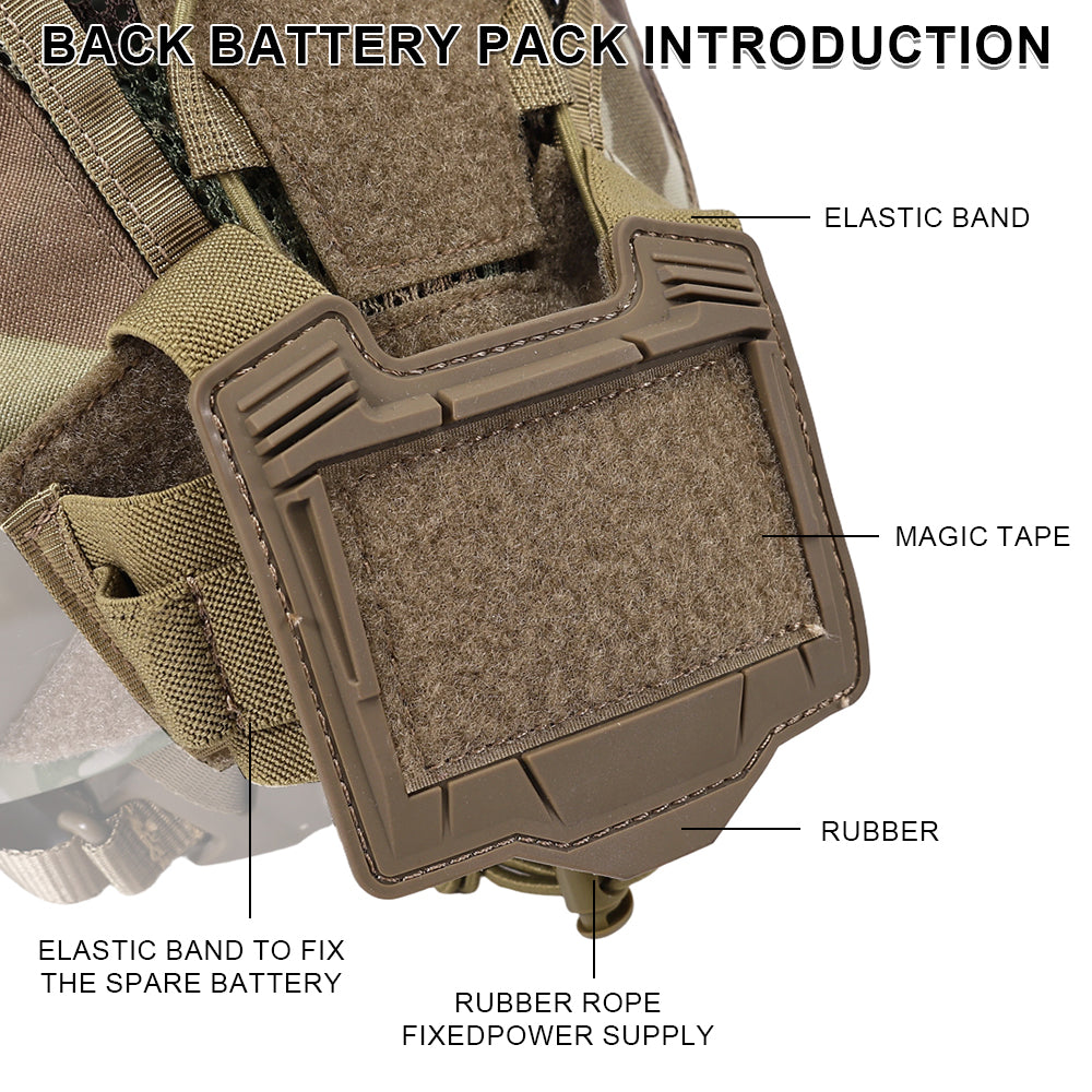 SINAIRSOFT Tactical Helmet Cover For FAST Helmet NVG Battery Pouch