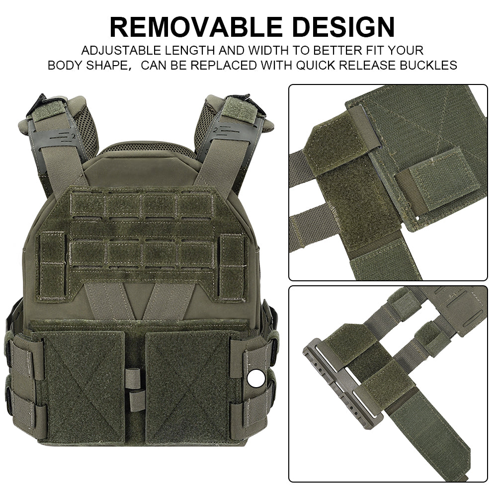 SINAIRSOFT KZ Plate Carrier Tactical Vest Quick Release Low Profile Molle Vest