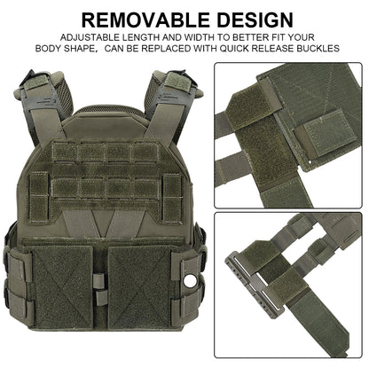 SINAIRSOFT KZ Plate Carrier Tactical Vest Quick Release Low Profile Molle Vest