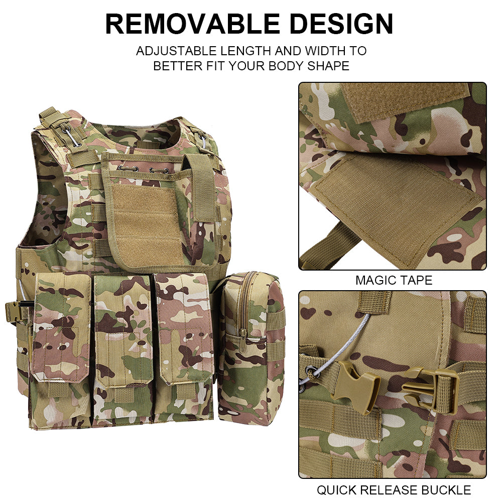 SINAIRSOFT Tactical Vest Molle Combat Assault Plate Carrier for Paintball