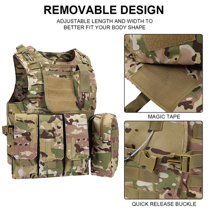 SINAIRSOFT Tactical Vest Molle Combat Assault Plate Carrier for Paintball