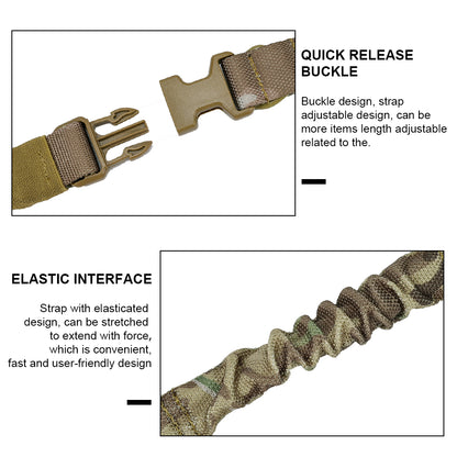 SINAIRSOFT Tactical Two Dual Point Sling Adjustable Bungee Hunting Rifle Gun Airsoft Strap