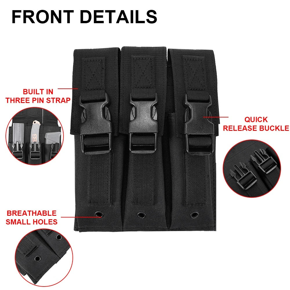 SINAIRSOFT Tactical Drop Leg Magazine Pouch Triple Mag Holder Clip Thigh Bag