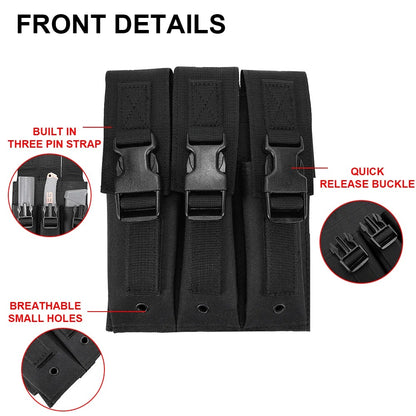 SINAIRSOFT Tactical Drop Leg Magazine Pouch Triple Mag Holder Clip Thigh Bag
